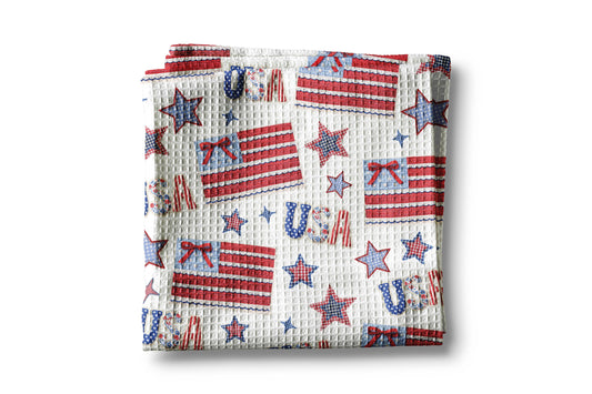 July 4th Kitchen Towel Patriotic Red White Blue Flag Star