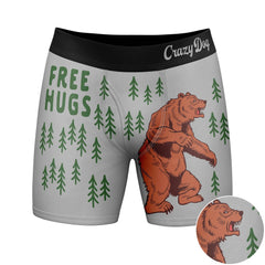 Free Hugs Funny Mens Boxer Briefs Bear Camping Joke
