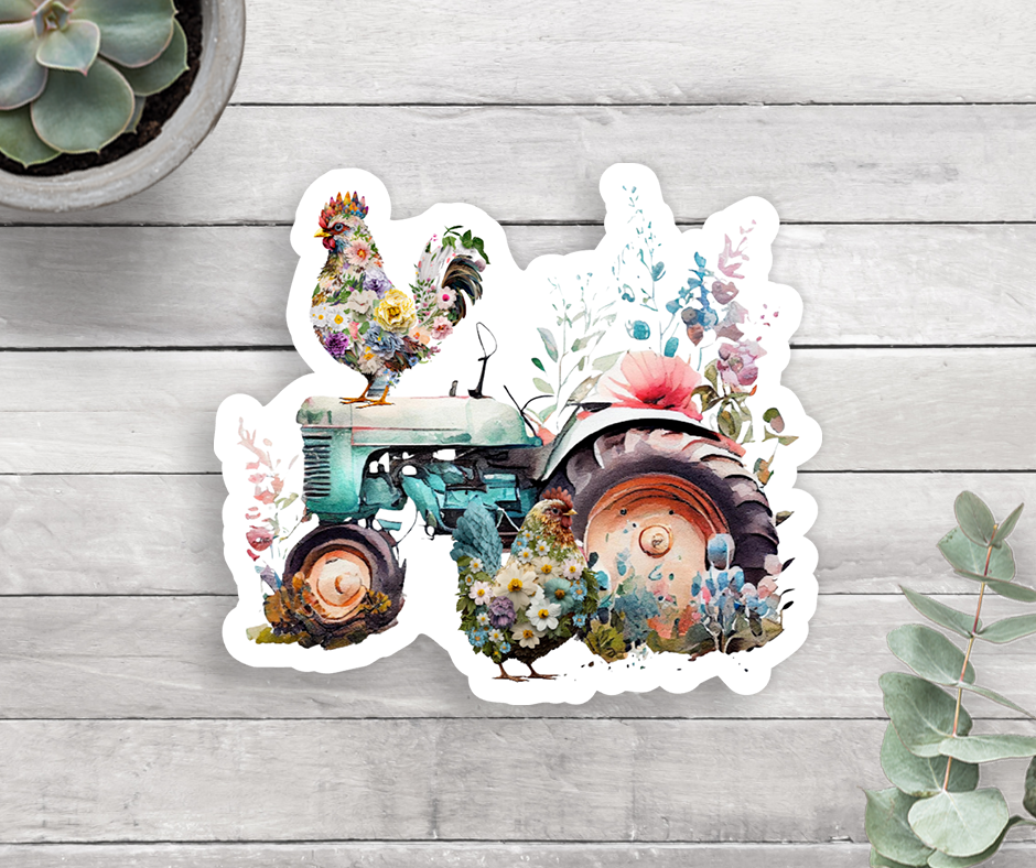 Farm Tractor Vinyl Sticker – Fragrant Farmhouse LLC