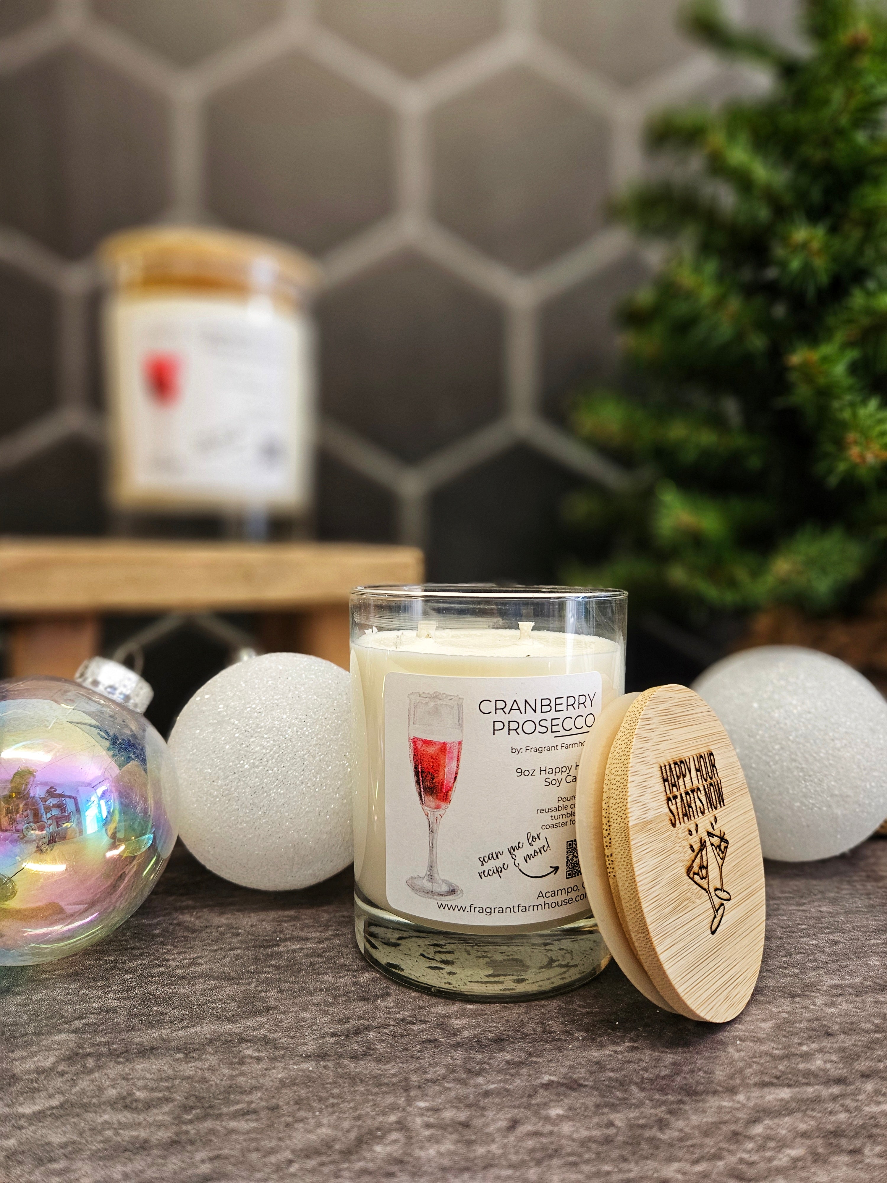 Cranberry Prosecco Cocktail Candle