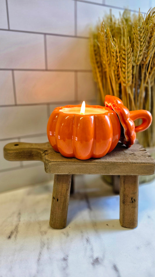 Curly Stem Pumpkin Candle