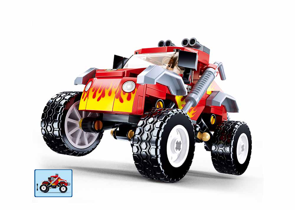 Off-Road Red Monster Car Building Brick Kit (150 pcs)