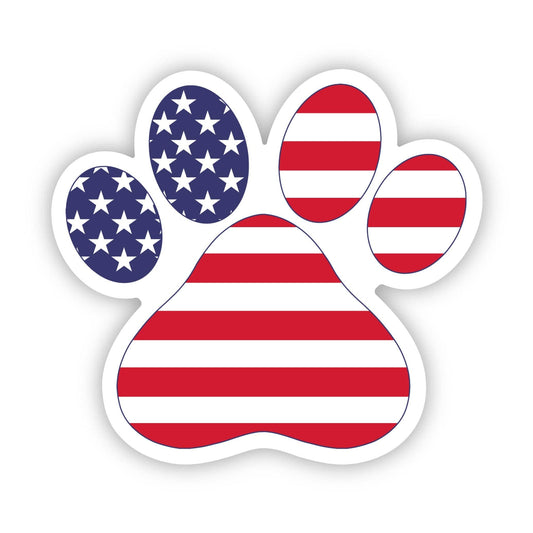 Paw Print Sticker - American Flag