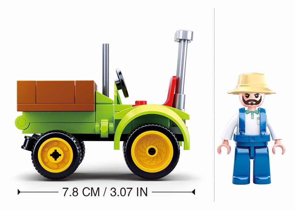 Harvest Farm Tractor Building Brick Kit (80 pcs)