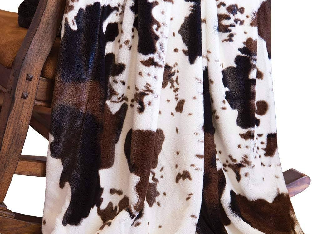 Cowhide Faux Fur Throw Blanket