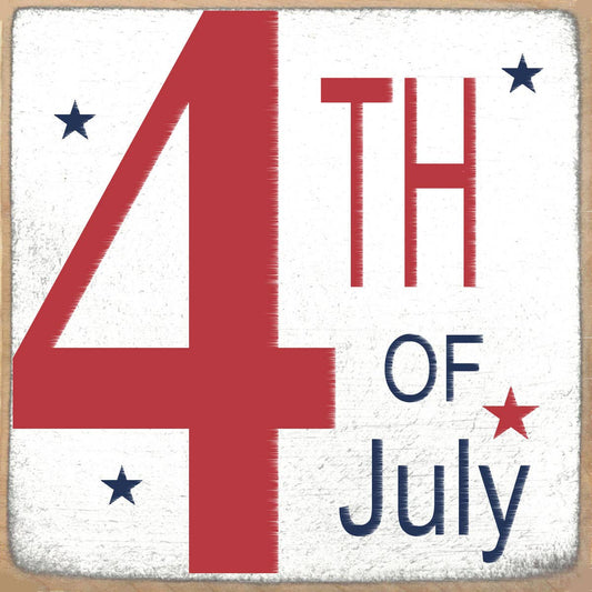 4th of July 4"x4" Sign