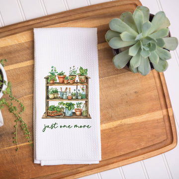 One More Plant Towel, Garden Waffle Weave Kitchen Towel