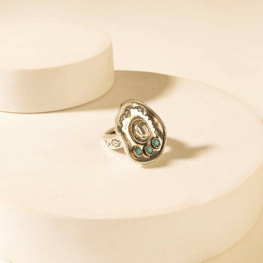 Western Crown Ring in Turquoise