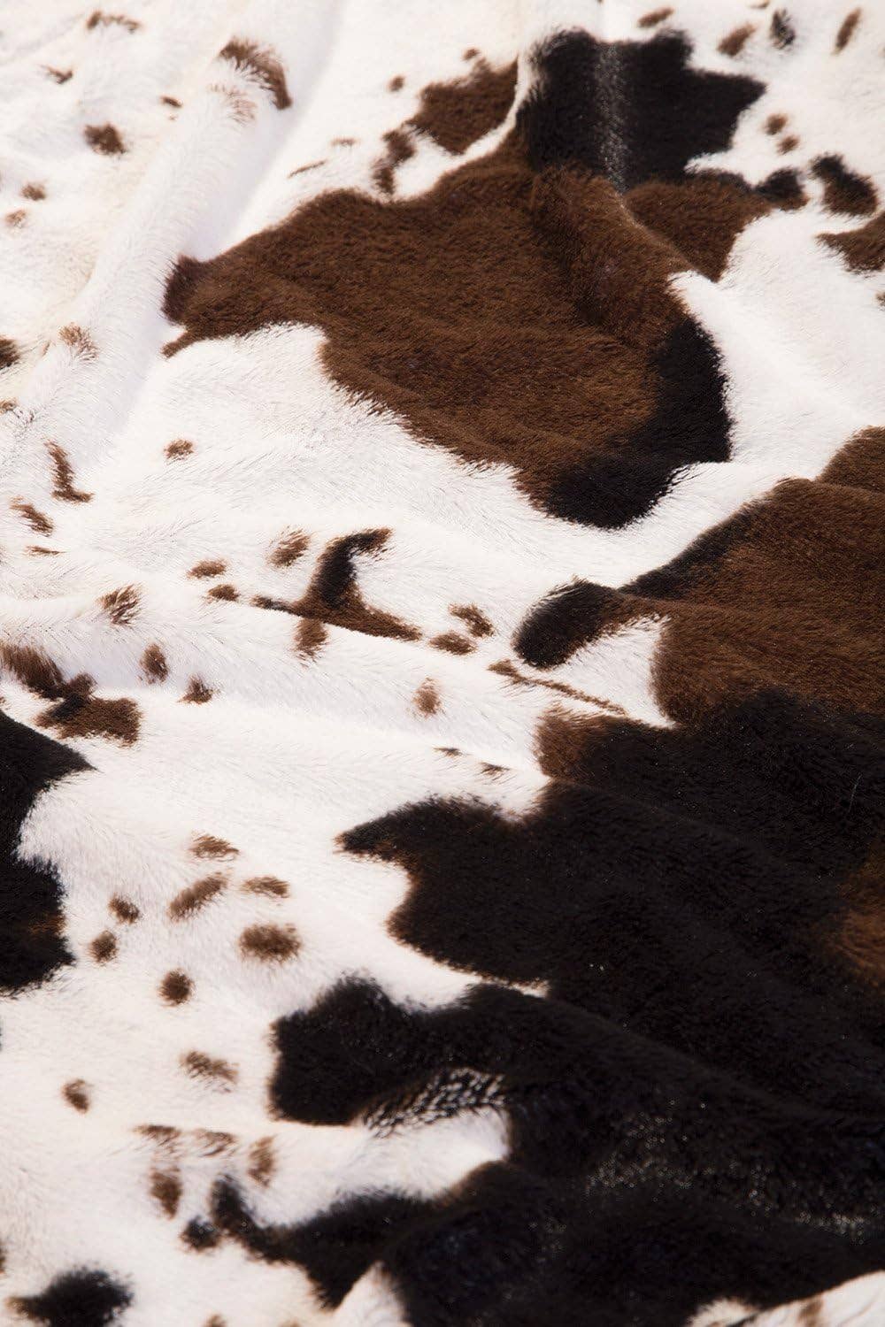 Cowhide Faux Fur Throw Blanket