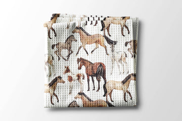 Horse Pony Equestrian Tack Kitchen Towel Waffle Gifts Farm