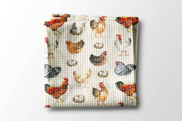 Chicken Farmhouse Rustic Homestead Kitchen Towel Waffle