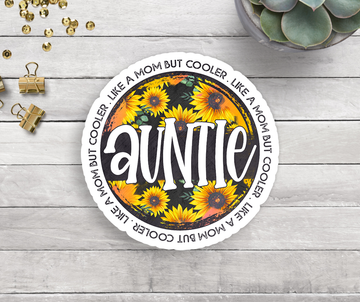 Auntie Sunflower Vinyl Sticker