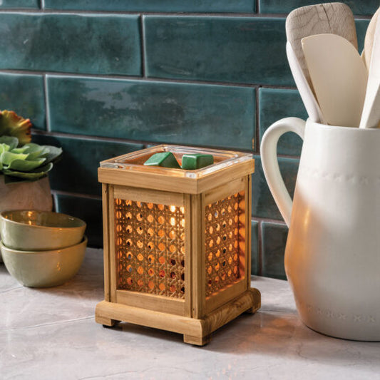 Wood & Cane Vintage Style Bulb Illumination Fragrance Warmer