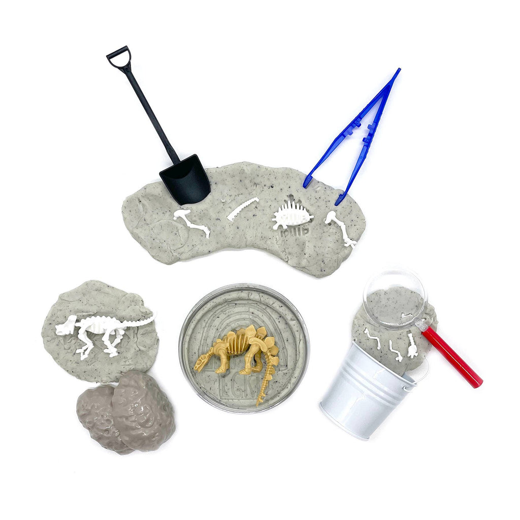 Dinosaur Fossil Dig (Cookies & Cream) Sensory Play Dough Kit
