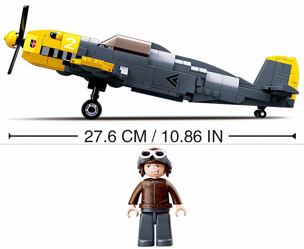 WWII Messerschimitt BF-109 Plane Building Brick Kit 289 Pcs