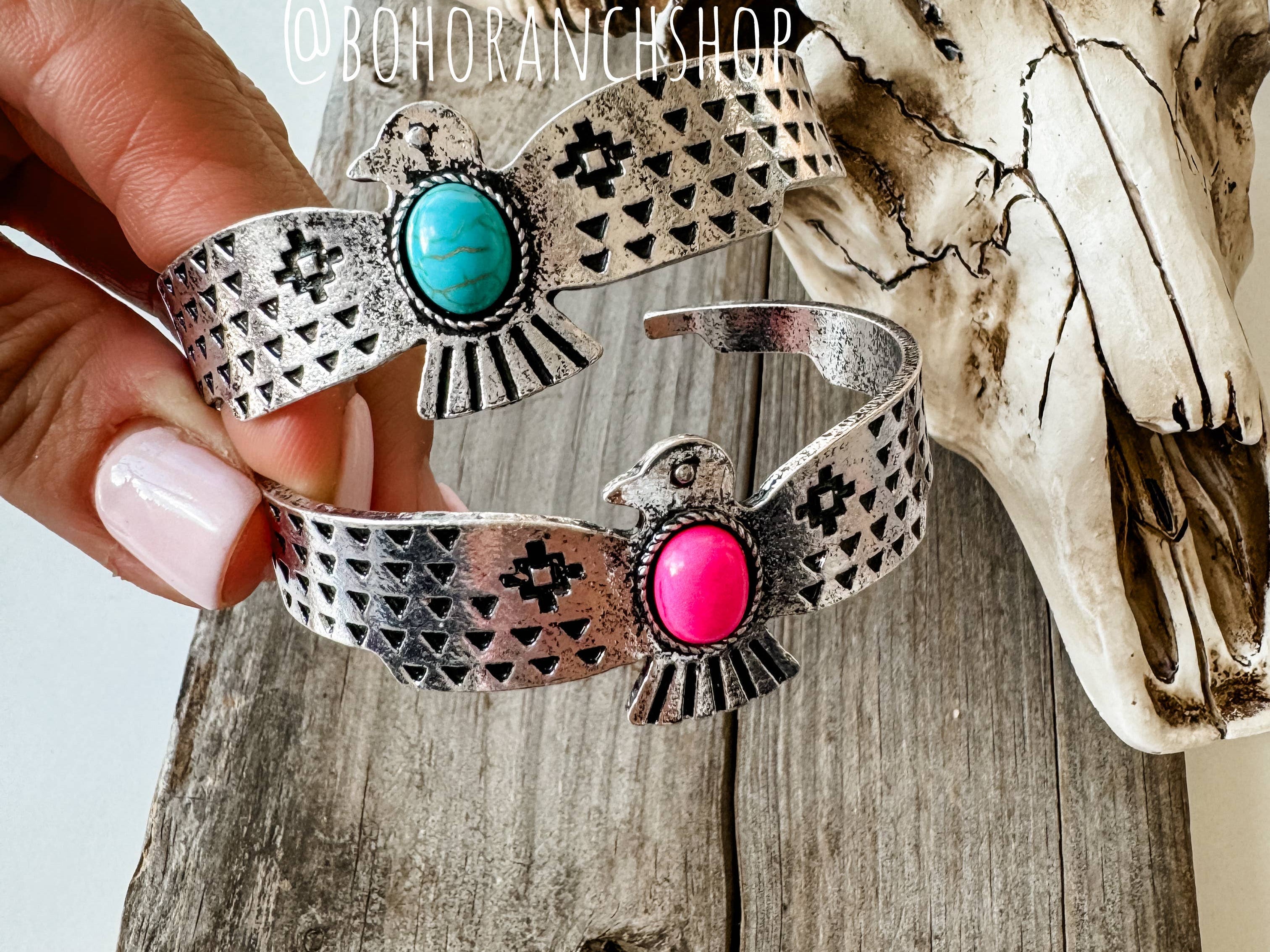 Western Thunderbird Cuff Bracelet - Pink