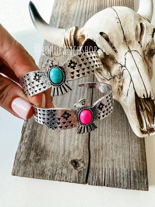 Western Thunderbird Cuff Bracelet - Pink