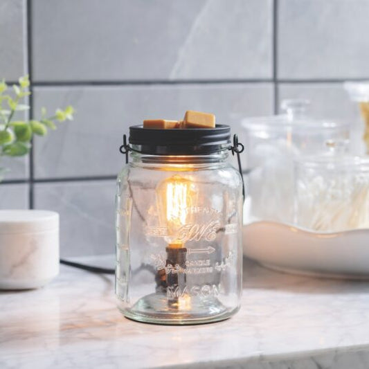 Glass Mason Jar Vintage Bulb Illumination Fragrance Warmer