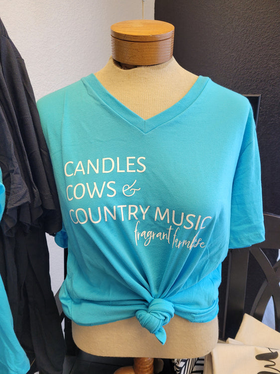 Candles, Cows, Country Music Tee