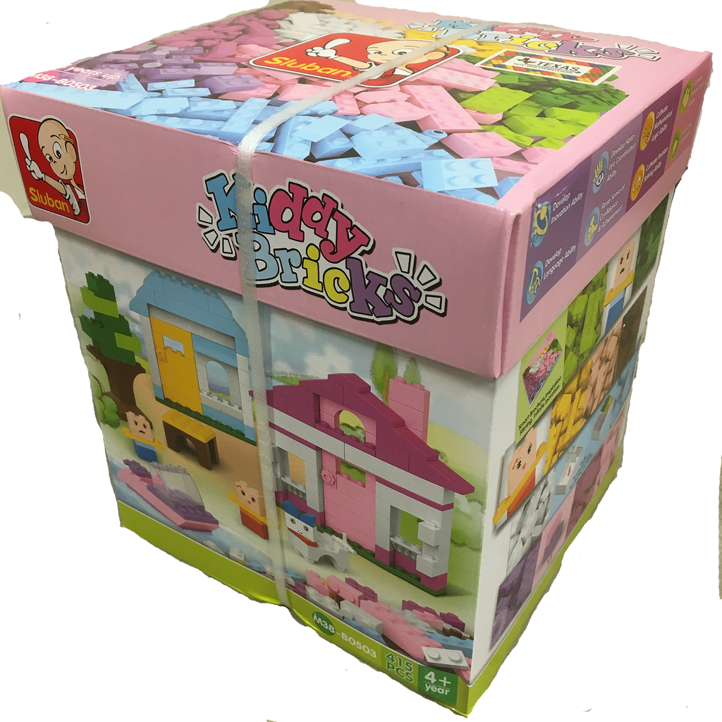 Kiddy Bricks, Girl's Soft Color Brick Assorted Set (415 Pcs)