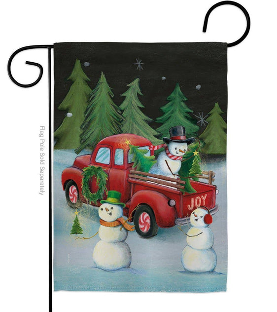 Picking Christmas Tree Winter Wonderland Vehicle Decor Flag