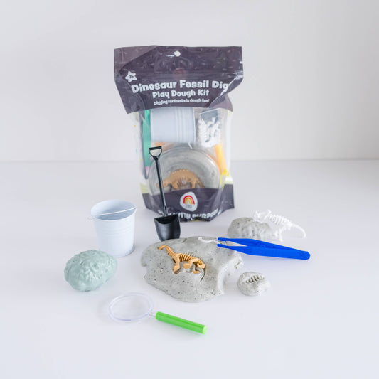 Dinosaur Fossil Dig (Cookies & Cream) Sensory Play Dough Kit