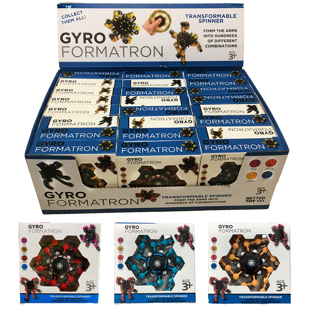 Gyro Formatron Fidget Spinner with Adjustable Arms Display
