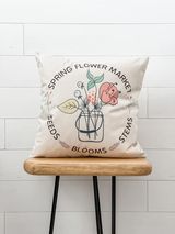 Spring Flower Market Pillow Cover